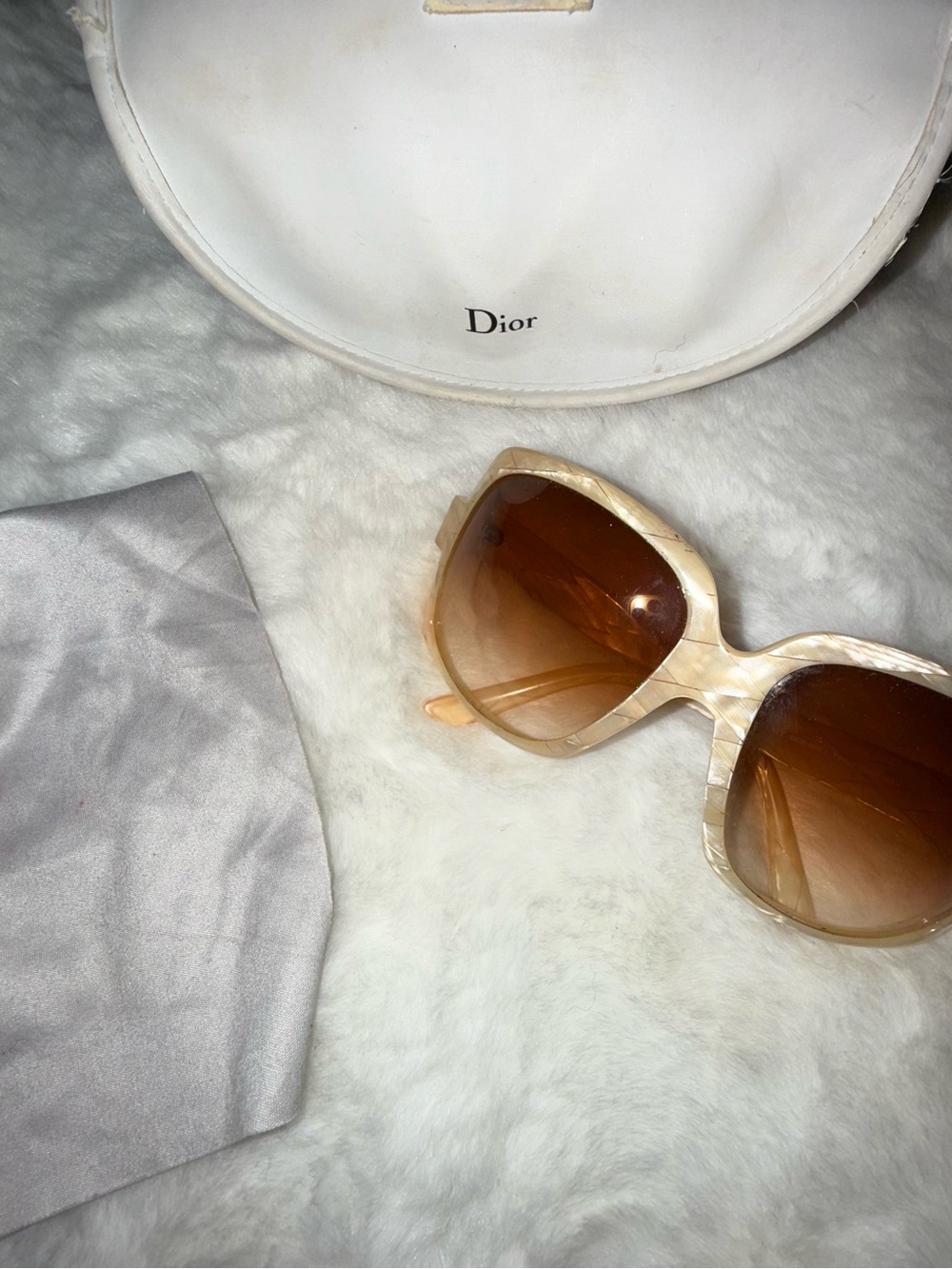 Dior mother of pearl Sunglasses with Brown Gradient Lenses